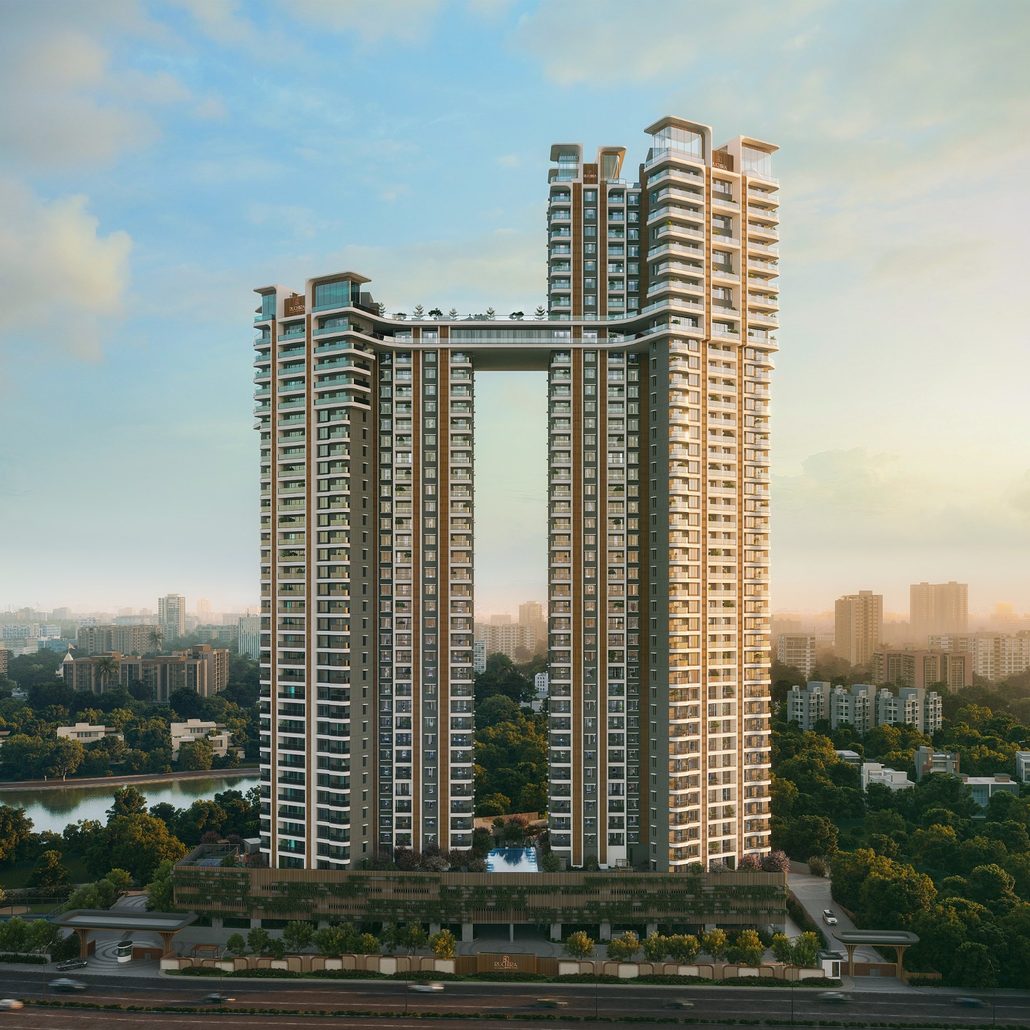 Ruchira The Rise twin towers with Sky Bridge at Budigere Cross