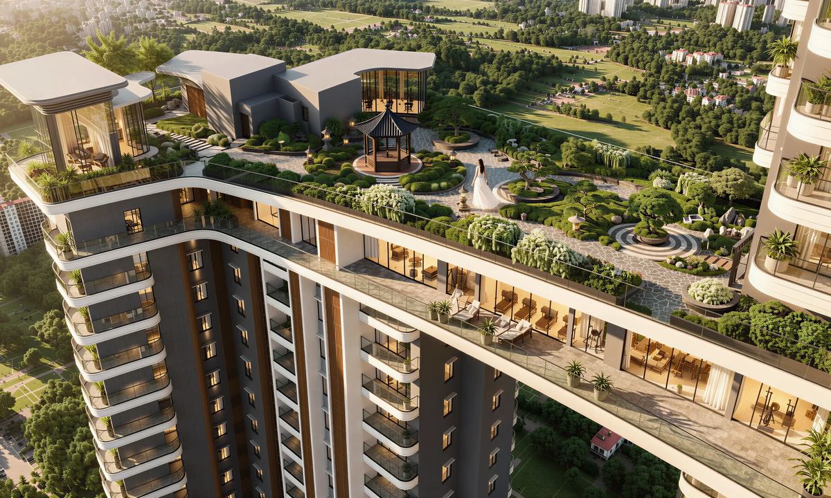 The Sky Bridge connecting both towers at Ruchira The Rise